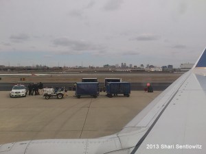 Luggage Vehicles brought to unload all of our checked luggage