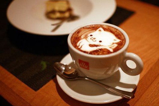 Cute Kitten Latte Coffee Art