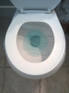 plastic wrap toilet