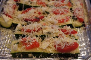 Zucchini Tomato Cheese Basil Sticks